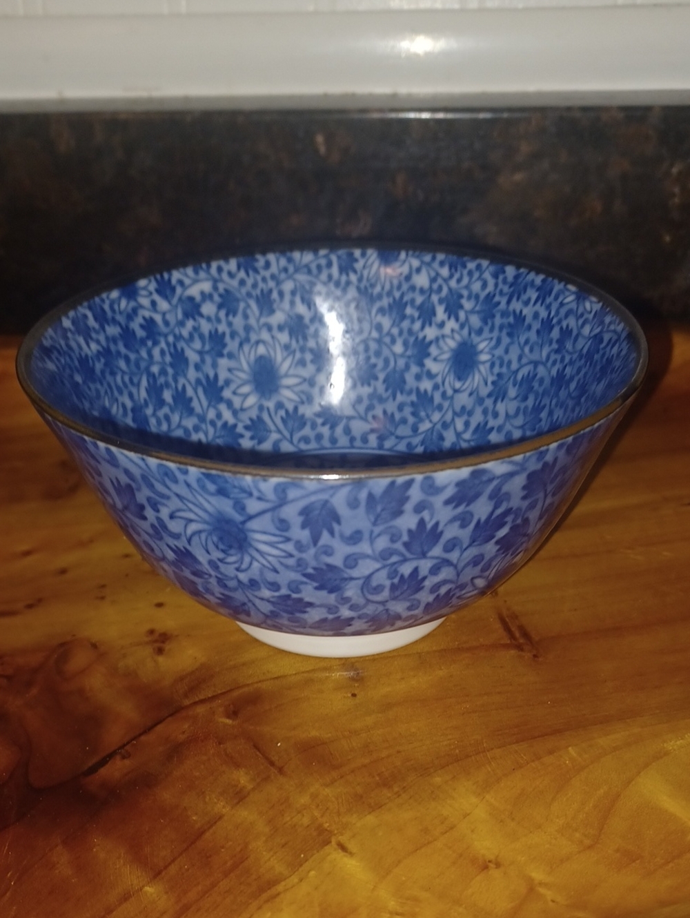 Authentic Mino Ware Japanese Blue White Floral Bowl Nishibora Kiln Signed